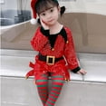 thumbnail image 4 of Gelikeya Girls Christmas Dresses Size 4-5 Party Wear Kids School Performance Funny Clothes Soft Comfortable Christmas Santa Reindeer Outfits (X03 Red, 4-5 Years), 4 of 8