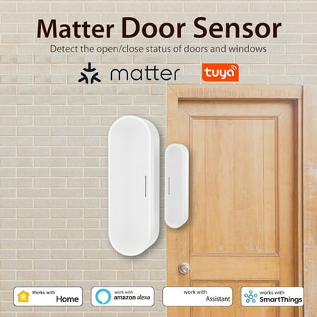 Tuya Matter Thread Door Window Sensor USB Powered Smart Home Alarm for Security&Automation