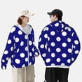 thumbnail image 4 of Balery Navy And White Polka Dot Sudadera ligera de manga larga con capucha y protección solar UPF 50+ para hombre y mujer, ideal para pesca y running-Large, 4 of 7