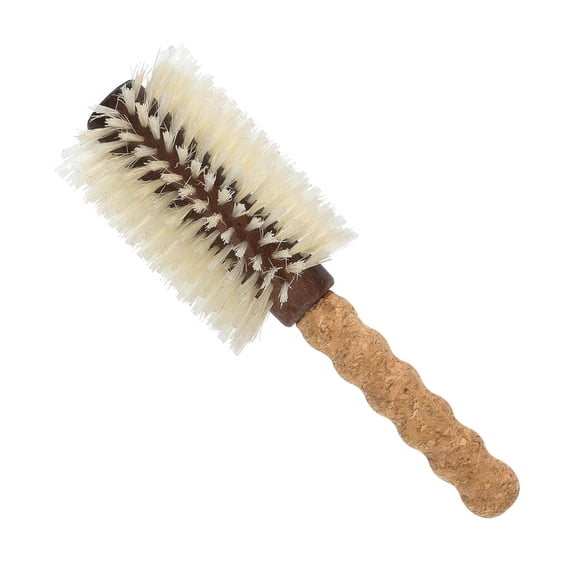 ABCISI Boar Bristle Round Brush, 2.75-Inch Hair Styling Brush with Cork Handle for Blow Drying, Smoothing and Volume, 9.05-Inch Round Hair Brush for Fine and Color-Treated Hair