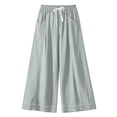thumbnail image 7 of Guluxicc Women's Cotton Pants with Pockets Elastic Waist Drawstring Wide Leg Trousers for Everyday Wear Summer Casual Outfits, 7 of 7