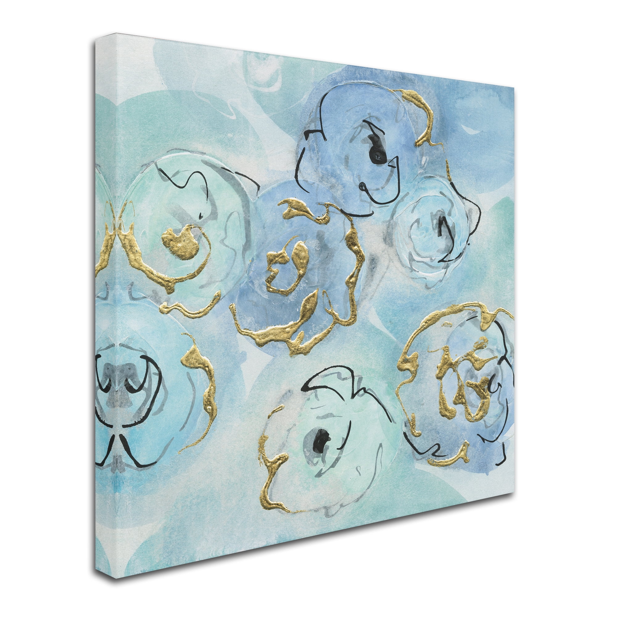 Trademark Fine Art 'Gold Edged Teal II' Canvas Art by Chris Paschke