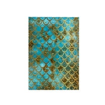 3dRose, Sparkling Teal Luxury Elegant Mermaid Scales Glitter Effect Art print, 15x22 Hand Towel
