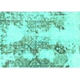 thumbnail image 1 of Ahgly Company Indoor Rectangle Abstract Turquoise Blue Modern Area Rugs, 4' x 6', 1 of 4