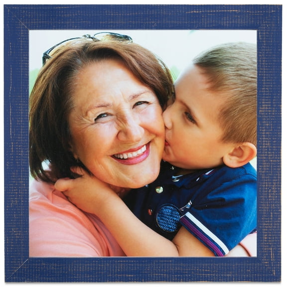 ArtToFrames 5x7" Navy Blue Picture Frame, Blue Wood Poster Frame, with Regular Glass and Foam Backing 3/16 inch (FBPL-4603)