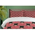 thumbnail image 4 of Ambesonne Pomegranate Duvet Cover Sets, Mosaic Fruit, 2-King, Charcoal Grey Dark Coral, 4 of 7