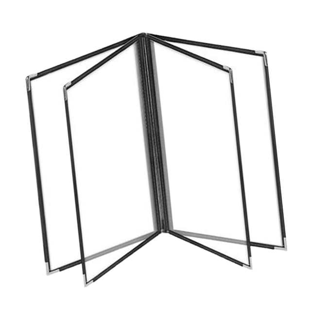 Menu Holder, Menu Covers, Double Panel Metal Corners Menu Book Holders, Restaurant Menu Covers Book, for Bar Cafe Hotel , 4 Page 8 View