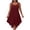 Wine, variant on Womens Rompers for Summer Fashion Solid Color Large Round Neck Sleeveless Dress With Strap And Round Neck Dress Gold (Size:XL-5XL)