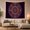 Paisley Lotus, variant on Circular Mandala with Floral Center on Deep Plum Background, Mystical Boho for Boho Decor Lovers, Symmetrical Radial Wall Art, Housewarming Gift Tapestry Wall Hanging for Bedroom and Living Room