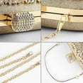 thumbnail image 3 of Bolsos de mano dorados para mujer de noche, bolso de hombro tipo bandolera con cristal, bolso Formal de diamantes de imitación para fiesta de boda, 3 of 5