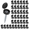 thumbnail image 1 of Uxcell 200-Pack Tapas de Tornillo de Plástico con Bisagra, Tornillos de Persiana de 6mm con Tapas, Tapas de Tornillo Plegables, Tapas de Tornillo Flip [Negro], 1 of 1