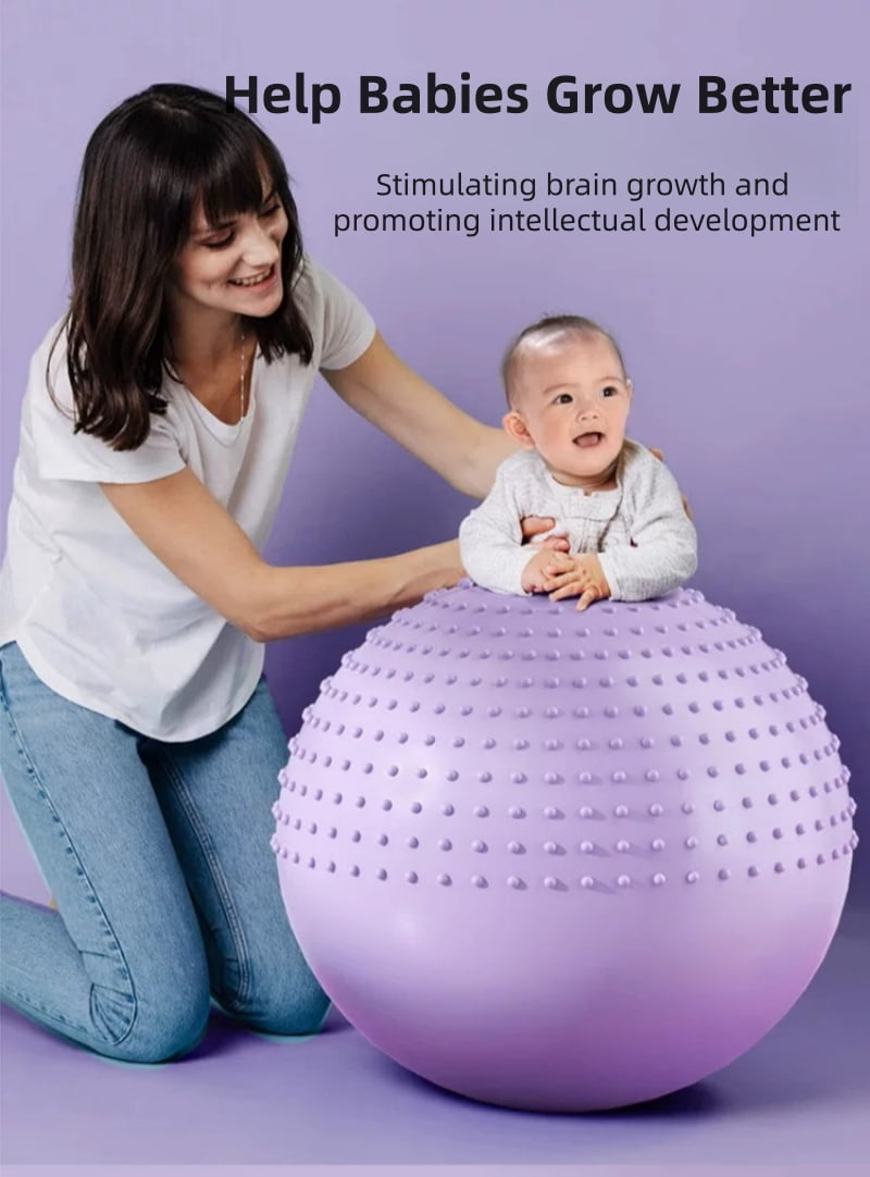 Innotech SC 65 cm (25.5 Inch) 2-in-1 Massage & Yoga Exercise Ball with Pump, Anti-Burst Stability Ball for Fitness, Pregnancy, Office Chair & Balance Training, Purple