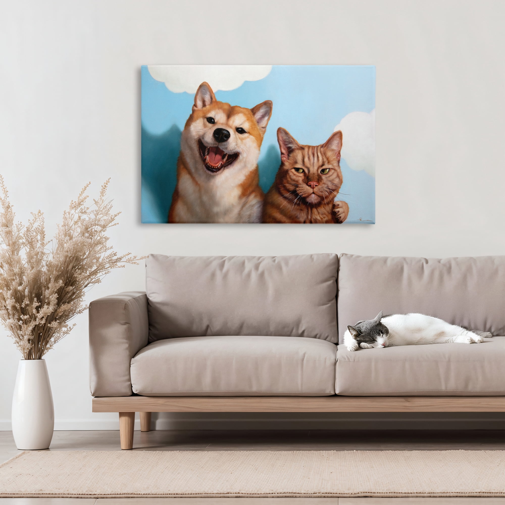 Stupell Industries Adopted Brother Dog & Cat Canvas Wall Art, design by Lucia Heffernan
