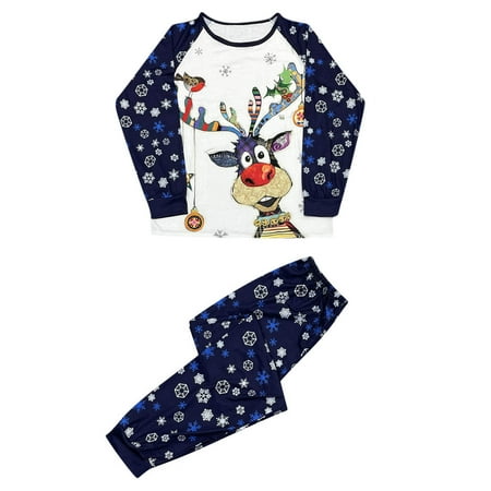 

AnuirheiH Xmas Pjs Set Women Christmas Cute Christmas Elk Print Top Pants Suit Family Parent-child Pjs Wear Mom Sale Clearance