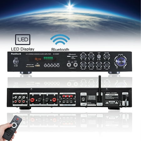 110V 1120W 5CH 4-16Ohm B luetooth 4.0 AV Surround Home Amplifier HIFI Stereo+RC Karaoke Cinema with Integrated Radio Receiver & Remote Control, LED Display, Support FM/AM (Best Home Cinema Amplifier)