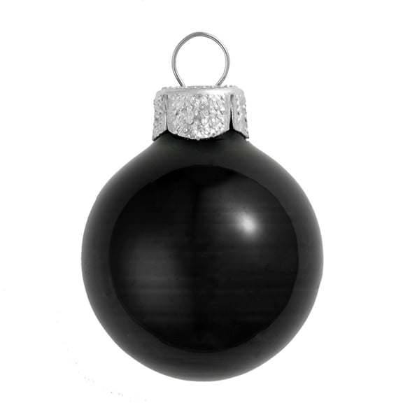 6ct Shiny Black Glass Ball Christmas Ornaments 4" (100mm)