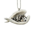 thumbnail image 5 of Alaskan Malamute Angel Car Ornament – Memorial Dog Gift & Xmas Tree Hanging Decor, 5 of 5