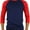 3/4 Sleeve - Dark Red/Navy, variant on Mens Sleeved Baseball Inspired Classic Shirt Tee - 3/4 Sleeve - Royal Blue/Heather Grey - Small