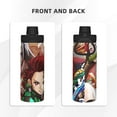 thumbnail image 3 of Botella de agua aislada deportiva Demon Slayer, de acero inoxidable, portátil, para exteriores, para viajes, fitness, estudiantes, talla única., 3 of 7
