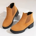 thumbnail image 5 of Leozcaa Women's Chelsea Ankle Boots Side Zipper Suede Chunky Block Low Heel Booties Lug Sole Short Boots, 5 of 8
