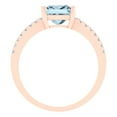 thumbnail image 4 of 1.62 ct Princess Cut Natural Sky Blue Topaz Solitaire with Simulated Diamond Accents 18K Rose Gold Womens Engagement Ring, 4 of 5