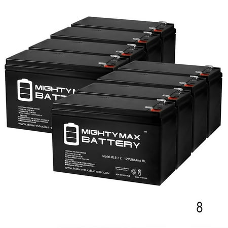 12V 8Ah Battery Replacement for Minuteman E 750i, MBK750E - 8 Pack