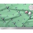 thumbnail image 2 of Soimoi Green Cotton Poplin Fabric Reindeer Animal Printed Craft Fabric by the Yard 42 Inch Wide, 2 of 3