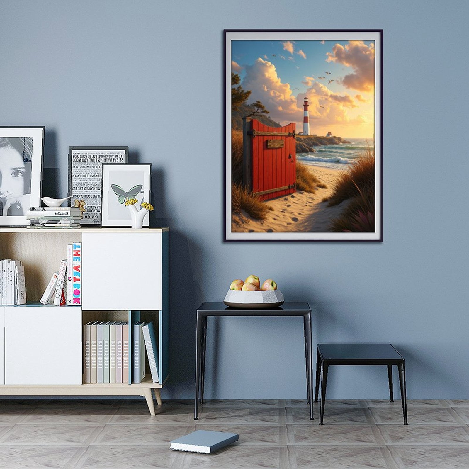 Diamond Art Kits for Adults - 5d Red Door Coastal Lighthouse Scene Diamond Painting for Adults, Diamond Art for Adults Beginners, Diamond Painting Kits for Adults for Home Wall Decor