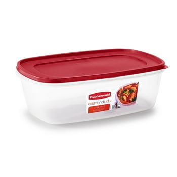 Rubbermaid Easy Find Lids Food Storage Container, Red Lid, 2.5 Gallon