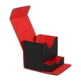 thumbnail image 2 of Caja de baraja de cartas coleccionables, funda protectora duradera para tarjetas con bandeja para dados, caja de juego negro y rojo, 2 of 8