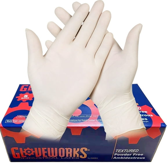 100 Pcs Latex Gloves Single Use Powder Free Wholesale Ship Fast USA Seller - Size : M