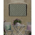 thumbnail image 6 of Outdoor TV Cover 40 to 43 Inch Weatherproof, Moss Green White Geometric Waterproof TV Screen Protector for Outside Decor with Zipper and Pocket 40"L x 25"H , Minimalist Morocco Pattern, 6 of 7