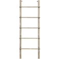 thumbnail image 6 of MyGift Wall-Leaning Vintage Brown Wood Blanket Rack, 6 of 6