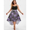 thumbnail image 2 of Ojal floral cráneo alto-bajo de Halloween más el vestido Tamaño Rosegal Vestidos casuales de talla grande, 2 of 5