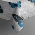 thumbnail image 4 of Lightblue Butterfly Sparkle Pattern Rectangle Tablecloth 60"x102",Waterproof Polyester Rectangle Table Cloth, Wipeable Spillproof Polyester Tablecloth for Dining, Camping, Indoor and Outdoor, 4 of 5