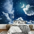 thumbnail image 2 of wall26 - Night Sky with Stars and Moon - Removable Wall Mural | Self-Adhesive Large Wallpaper - 100x144 inches, 2 of 6