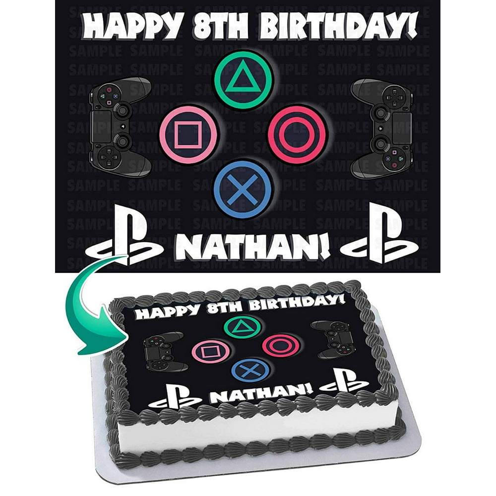 Playstation Video Game Edible Cake Topper 11.7 x 17.5