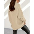 thumbnail image 2 of Autumn Winter Women's Casual Loose Knit Top Turtleneck Oversized Bat Sleeves Thick Pullover, 2 of 5