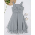 thumbnail image 4 of inhzoy Kids Chiffon Flower Girl Dress Birthday Party Dresses Wedding Bridesmaid Dress Grey 10, 4 of 8