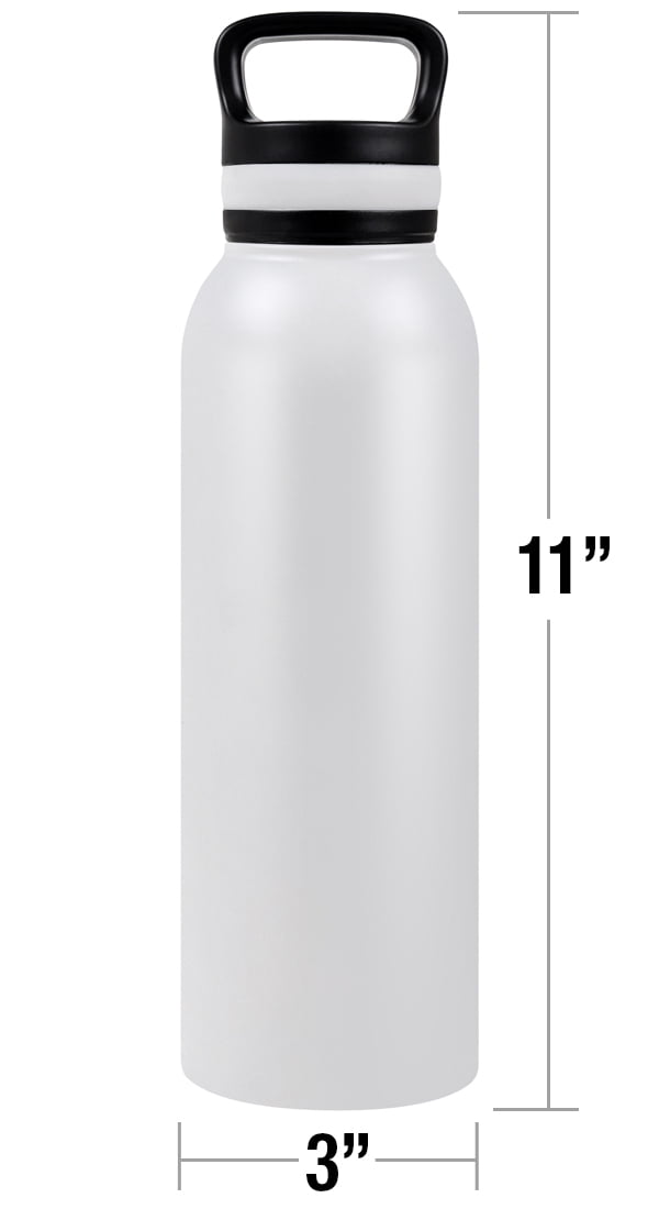 Harry Potter Official Deathly Hallows Logo 24 oz Insulated Canteen Water Bottle, Leak Resistant, Vacuum Insulated Stainless Steel with Loop Cap, White