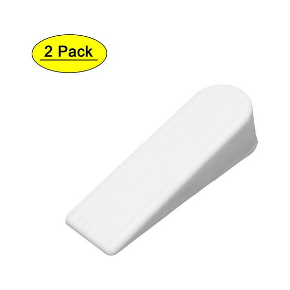 Unique Bargains Home Office Rubber  Wedge Door Stopper Doorstop White 3.94" Length 2Pcs