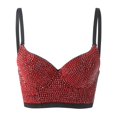 thumbnail image 2 of Playeras,Blusas y Tops,Ropa para Mujer Camisetas sin mangas Corsé para mujer Top Bustier Corset Top Tight Fitting Corset Tank Top Suspender Top Solid Short Fashion (Red, XL), 2 of 4