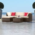 thumbnail image 3 of Hearth & Harbor 5-Piece Outdoor Furniture Sets, Wicker Sectional Patio Set, Brown/Beige, 3 of 7