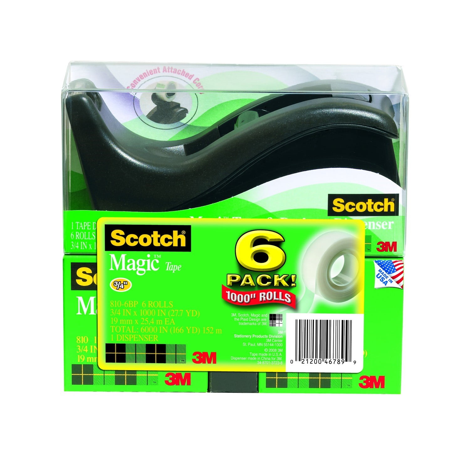 Scotch Magic Tape C 60 Deluxe Desktop Dispenser and 6 Tape Refills