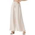 thumbnail image 1 of Pantalones de pierna ancha INSPIRE CHIC para mujeres, pantalones palazzo de cintura alta con cordón beige XL, 1 of 5