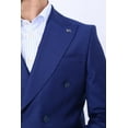 thumbnail image 3 of Men's Classic Jacket, Quality Soft Texture 88% Wool Light Navy Blue Double Breasted Jacket, 3 of 3