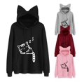 thumbnail image 1 of Orejas De Gato Lindo Ajuste Flojo Señoras Sudadera Caliente, 1 of 7