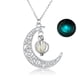 thumbnail image 1 of Collar para mujer, joyería para mujer, colgante de piedra hueca que brilla en la oscuridad, collar con forma de media luna y mariposa., 1 of 3