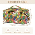 thumbnail image 4 of FORMRS Makeup Bag Travel Cosmetic Organizer for Women Fold Flat Zipper Pouch with Handle, Colorful Birds Pattern, 4 of 8