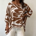 thumbnail image 6 of QUNYINEY Plus Size Womens Shirts 3/4 Sleeve Gradient Summer Tunic Tops Relaxed Fit Crew Neck Pullover Casual Trendy Tops for Women 2026, 6 of 7